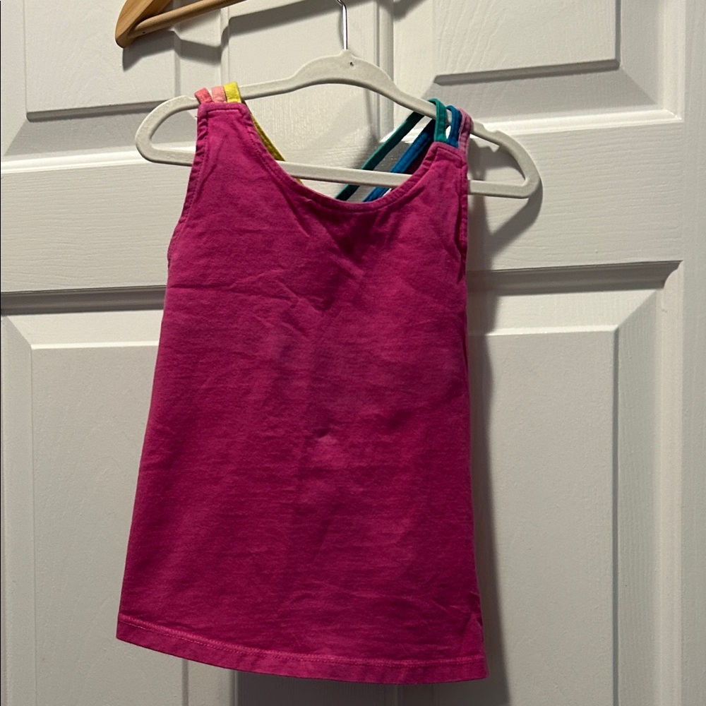 Mini Boden Pink Tank Top with Multicolor Straps